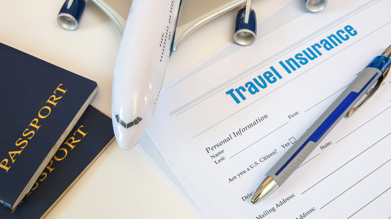 Travel insurance paperwork