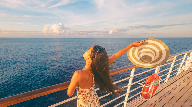 Woman on board cruise ship