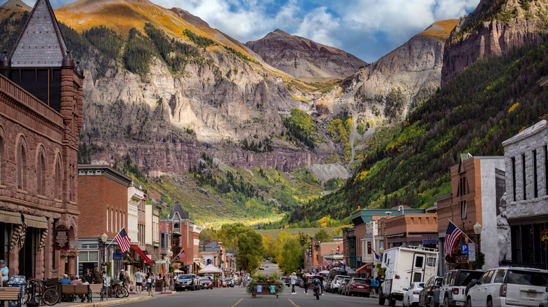 The Town of Telluride in autumn