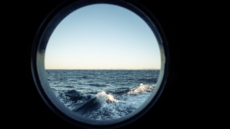 Ocean from ship window