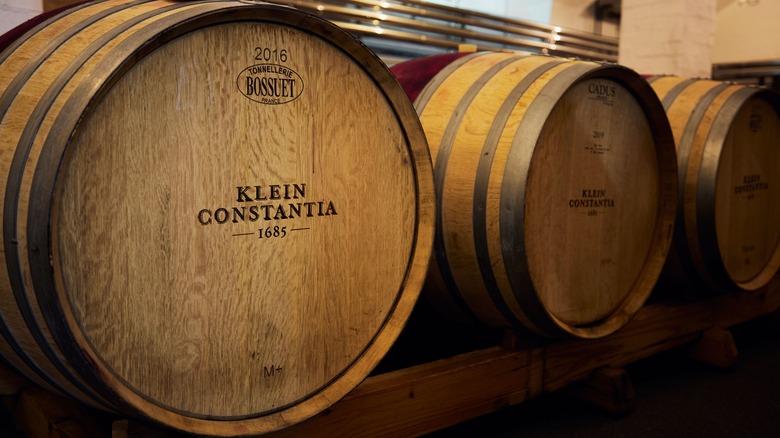 wine barrels at Klein Constantia