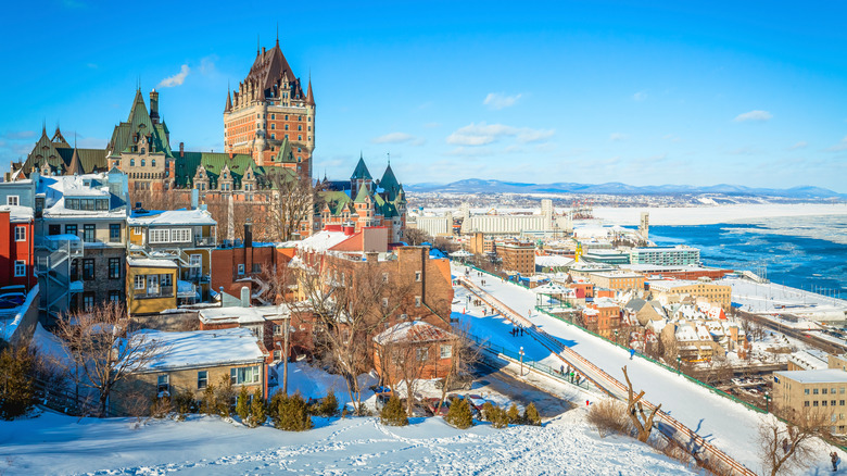 Quebec City in the snow