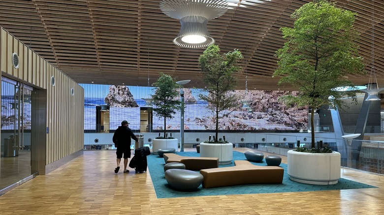 lounge area at PDX Next terminal