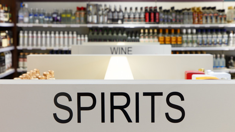 Spirits at duty-free shop