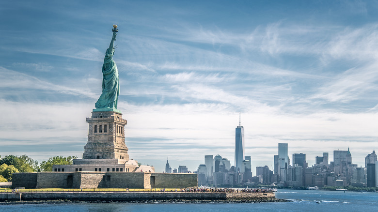 Statue of Liberty and Manhattan skyline