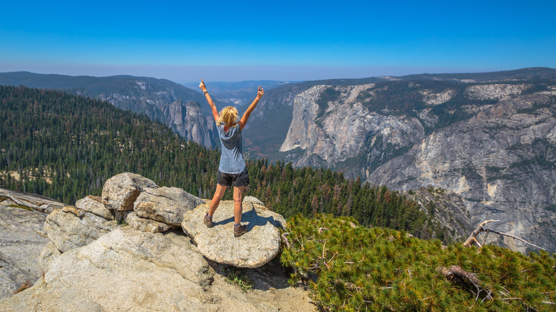 Hiking woman in Yosemite 