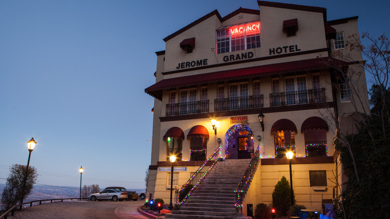 Jerome Grand Hotel at dusk