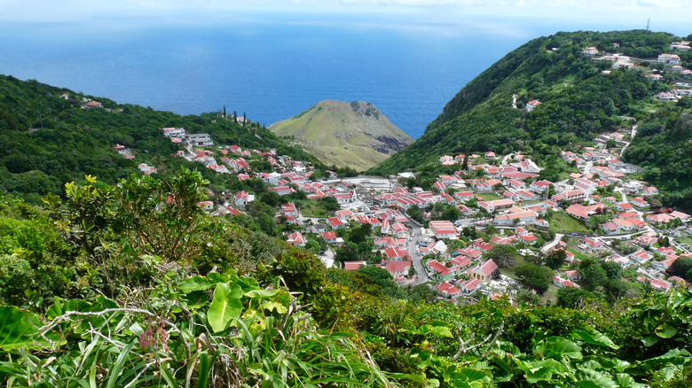 Aerial view of Saba
