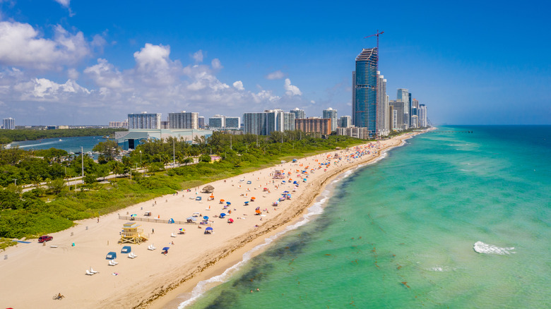 Aerial view of Haulover Beach