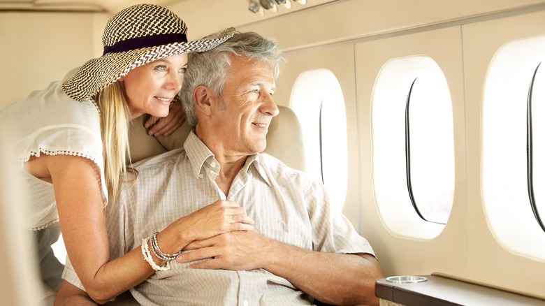 older couple on plane 