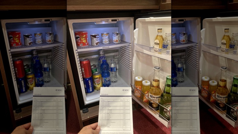 Mini bar and fridge on MSC Cruises