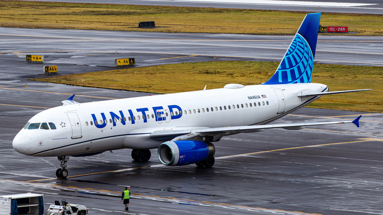 United Airlines plane on tarmac