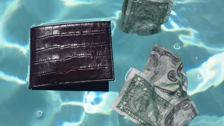 Money floating in a pool