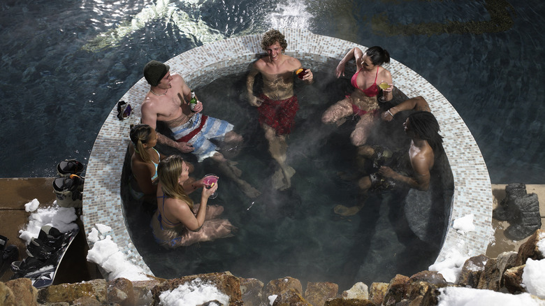 Ski resort hot tub 