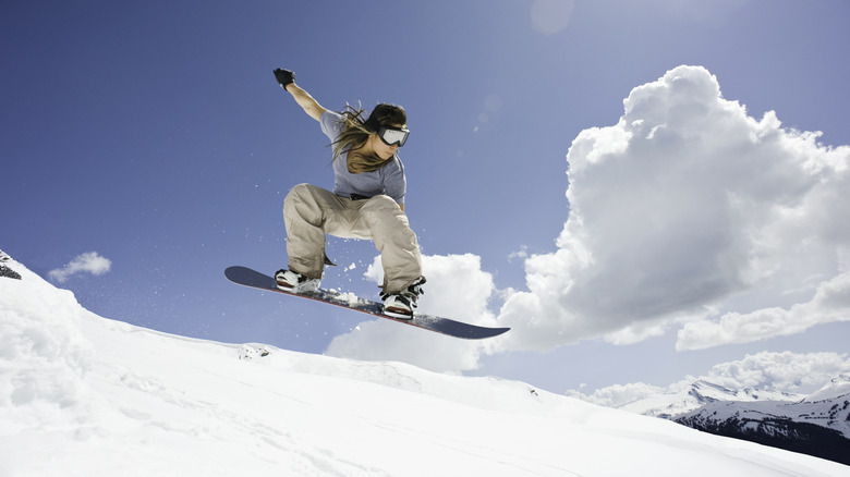 Snowboarder in air