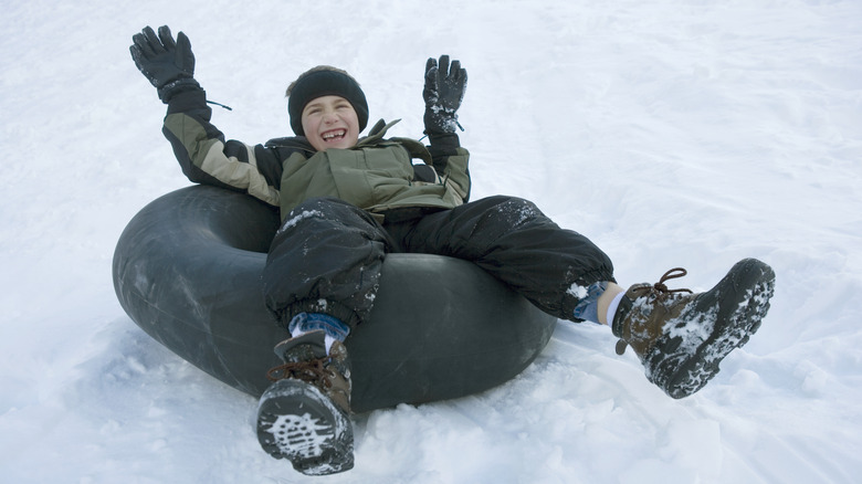 Tubing in the snow