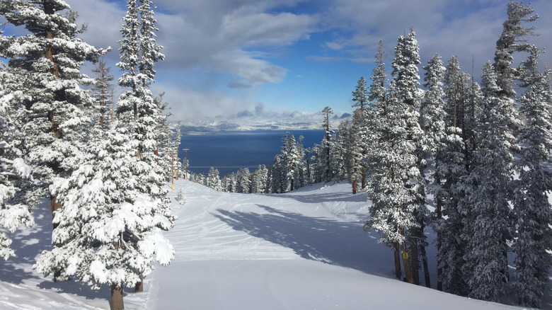 Bare snow at Heavenly Mountain Resort, Tahoe