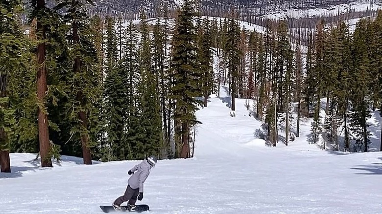 Person skiing at Sierra-at-Tahoe Resort, Tahoe