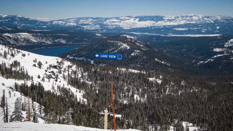 Overheard view of Sugar Bowl Resort, Tahoe