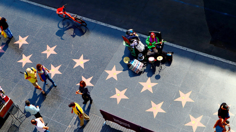 A view of the Walk of Fame from above