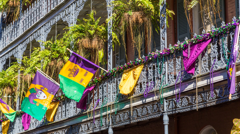 Decorated New Orleans balcony