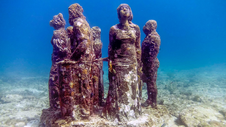 Group of underwater statues