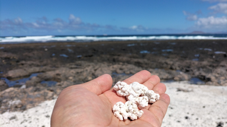 Popcorn sand at Playa del Bajo